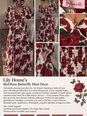 Lily House’s Red Rose Butterfly Maxi Dress